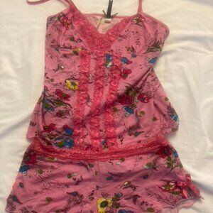 Hot Pink Floral Summer Pajamas
